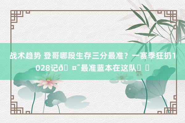 战术趋势 登哥哪段生存三分最准？一赛季狂扔1028记🤯最准蓝本在这队⚡️