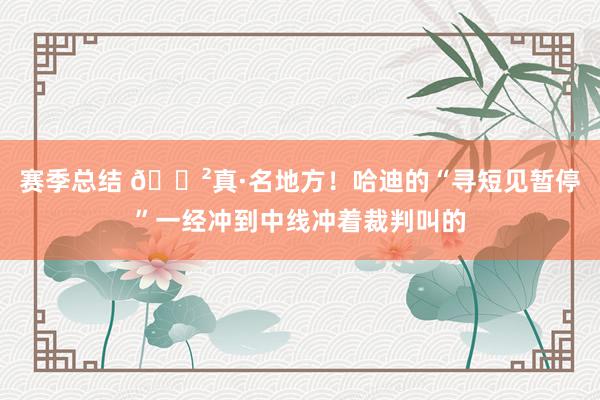 赛季总结 😲真·名地方！哈迪的“寻短见暂停”一经冲到中线冲着裁判叫的