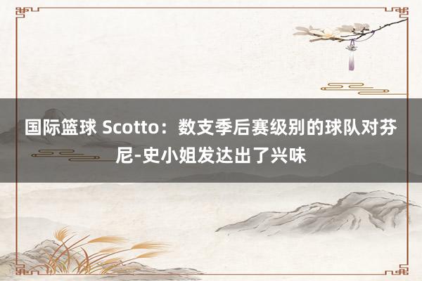 国际篮球 Scotto：数支季后赛级别的球队对芬尼-史小姐发达出了兴味