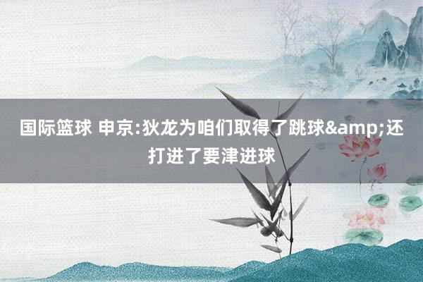 国际篮球 申京:狄龙为咱们取得了跳球&还打进了要津进球