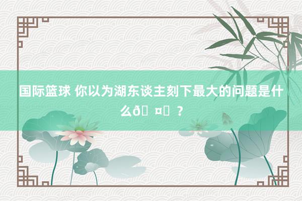 国际篮球 你以为湖东谈主刻下最大的问题是什么🤔？