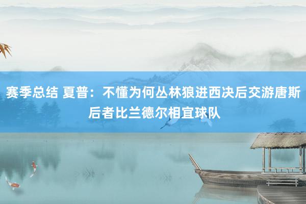 赛季总结 夏普：不懂为何丛林狼进西决后交游唐斯 后者比兰德尔相宜球队