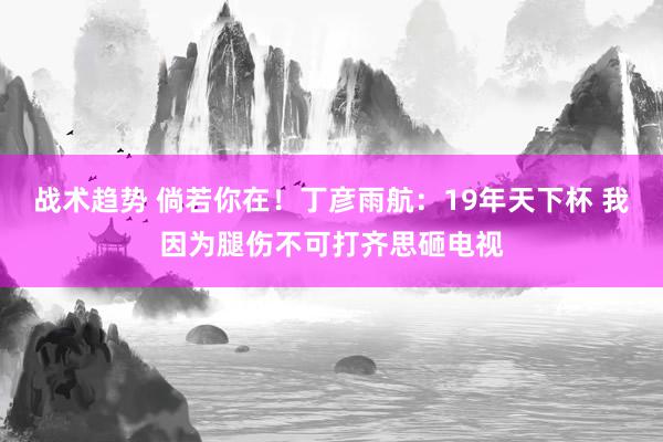 战术趋势 倘若你在！丁彦雨航：19年天下杯 我因为腿伤不可打齐思砸电视