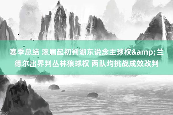 赛季总结 浓眉起初判湖东说念主球权&兰德尔出界判丛林狼球权 两队均挑战成效改判